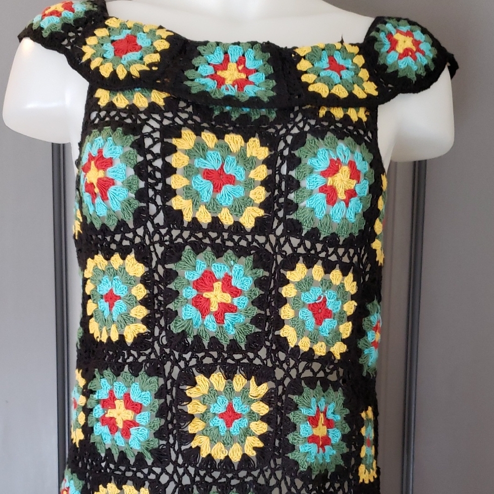 Luv2Luv Mini Dress 100p Cotton Granny Square